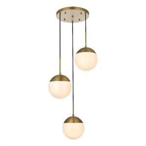 Living District Eclipse 18&quot Pendant Frosted White Shade In Satin Gold