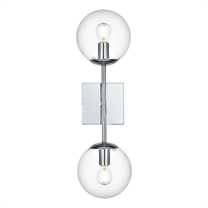 Living District Neri 6&quot Wall Sconce Clear Shade In Chrome