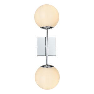 Living District Neri 6&quot Wall Sconce White Shade In Chrome