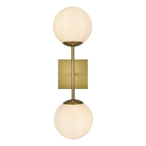 Living District Neri 6&quot Wall Sconce White Shade In Satin Gold