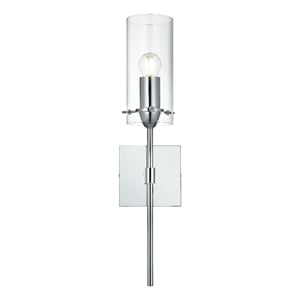 Living District Elsreth 4.5&quot Wall Sconce Clear Shade In Chrome
