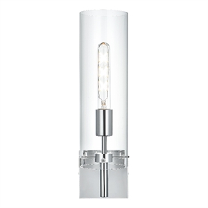 Living District Savant 4.5&quot Wall Sconce Clear Shade In Chrome