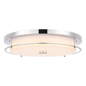 Living District Kolson 20&quot Led Flush Mount in Chrome