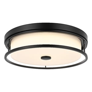 Living District Kolson 16&quot Led Flush Mount in Black