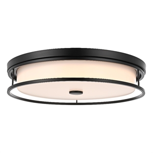 Living District Kolson 20&quot Led Flush Mount in Black
