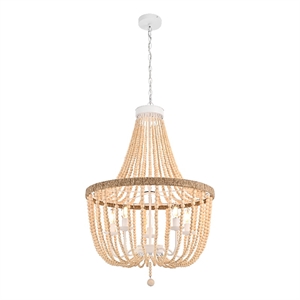 Living District Jolie 24&quot Beaded Pendant in Beige