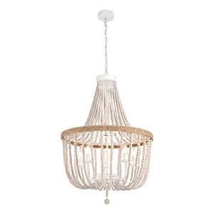 Living District Jolie 24&quot Beaded Pendant in Antique White
