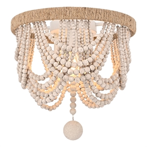 Living District Jolie 12&quot Beaded Flush Mount in Antique White