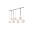 Living District Baxter 7 Lights Chrome Pendant With Frosted White Glass