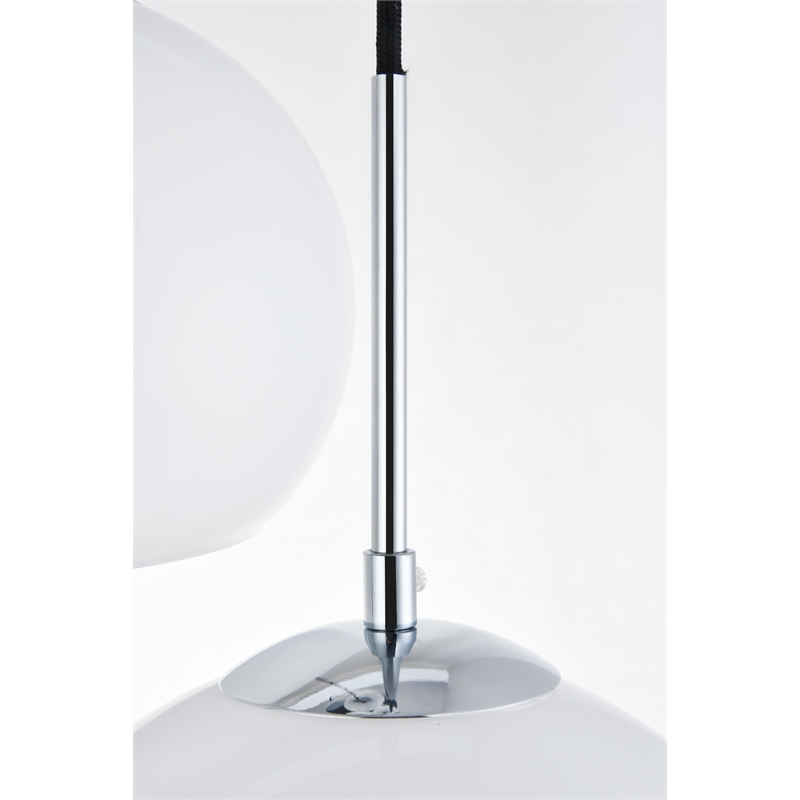 Living District Baxter 7 Lights Chrome Pendant With Frosted White Glass