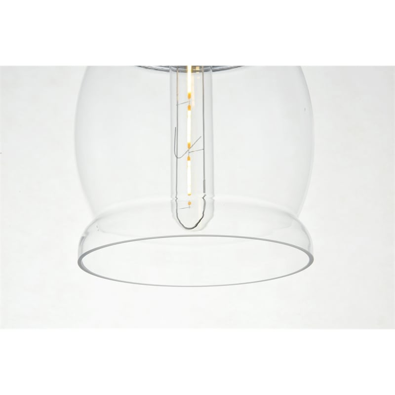 Living District Kenna 1 Light Chrome Pendant With Clear Glass