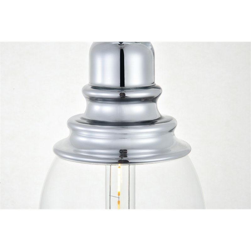 Living District Kenna 1 Light Chrome Pendant With Clear Glass