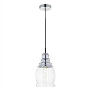 Living District Kenna 1 Light Chrome Pendant With Clear Glass