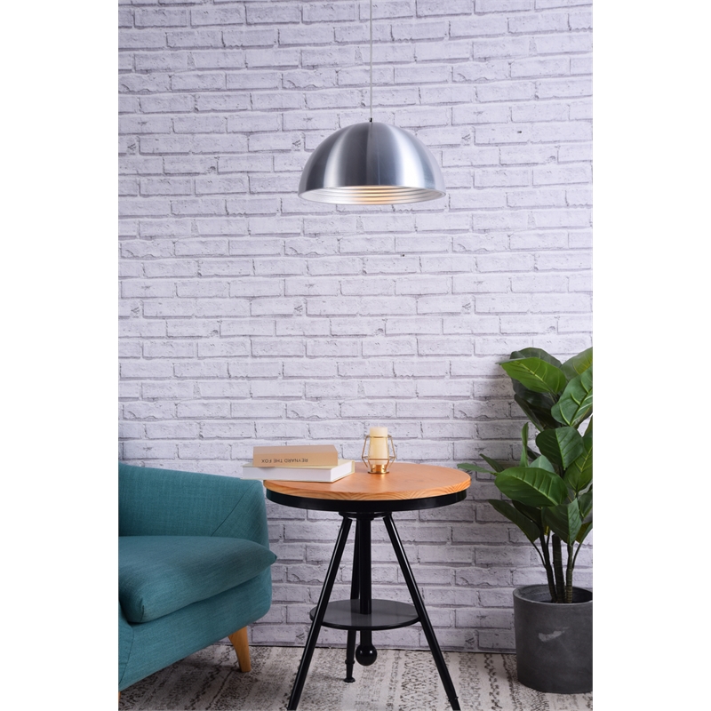 Living District Circa 1 Light Burnished Nickel Pendant