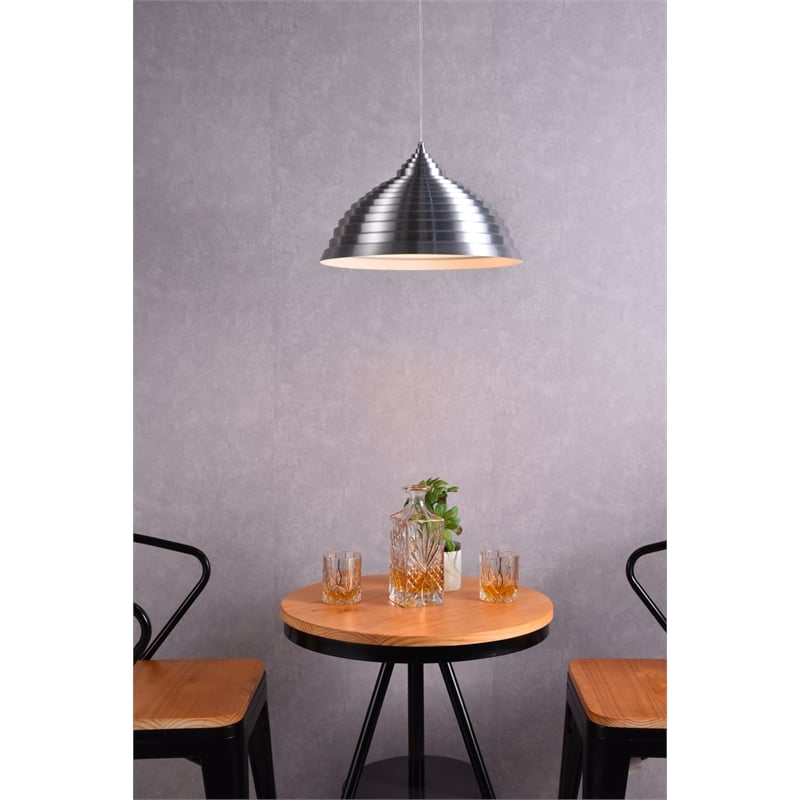 Living District Circa 1 Light Burnished Nickel Pendant