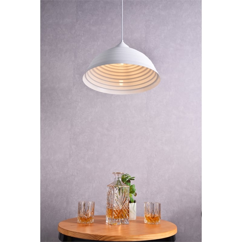 Living District Circa 1 Light White Pendant
