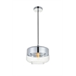 Living District Ashwell 1 Light Chrome Pendant With Clear Glass