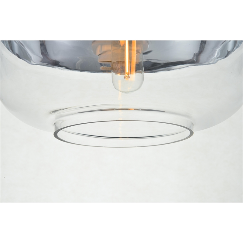 Living District Ashwell 1 Light Chrome Pendant With Clear Glass