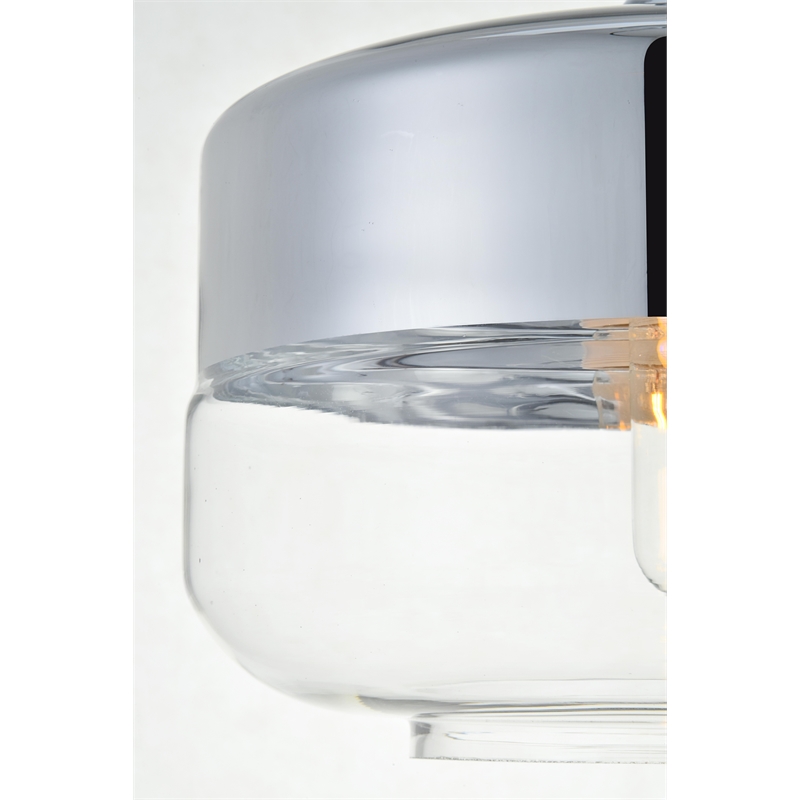 Living District Ashwell 1 Light Chrome Pendant With Clear Glass