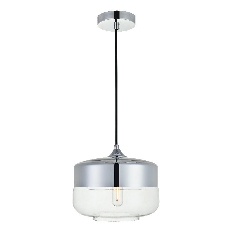 Living District Ashwell 1 Light Chrome Pendant With Clear Glass