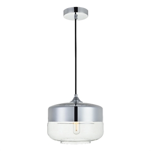 Living District Ashwell 1 Light Chrome Pendant With Clear Glass