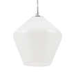Living District Gene 1 Light Chrome and Frosted White Glass Pendant