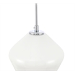Living District Gene 1 Light Chrome and Frosted White Glass Pendant