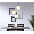 Living District Gene 3 Light Chrome and Frosted White Glass Pendant