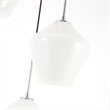 Living District Gene 3 Light Chrome and Frosted White Glass Pendant
