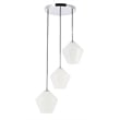 Living District Gene 3 Light Chrome and Frosted White Glass Pendant