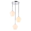 Living District Gene 3 Light Chrome and Frosted White Glass Pendant