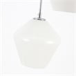 Living District Gene 3 Light Chrome and Frosted White Glass Pendant