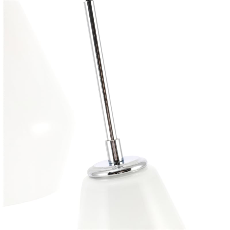Living District Gene 3 Light Chrome and Frosted White Glass Pendant