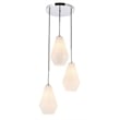 Living District Gene 3 Light Chrome and Frosted White Glass Pendant