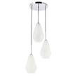 Living District Gene 3 Light Chrome and Frosted White Glass Pendant