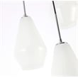 Living District Gene 3 Light Chrome and Frosted White Glass Pendant