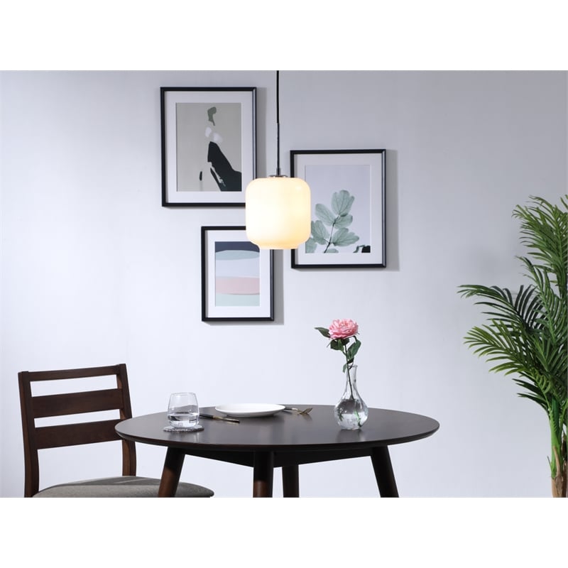Living District Collier 1 Light Chrome and Frosted White Glass Pendant