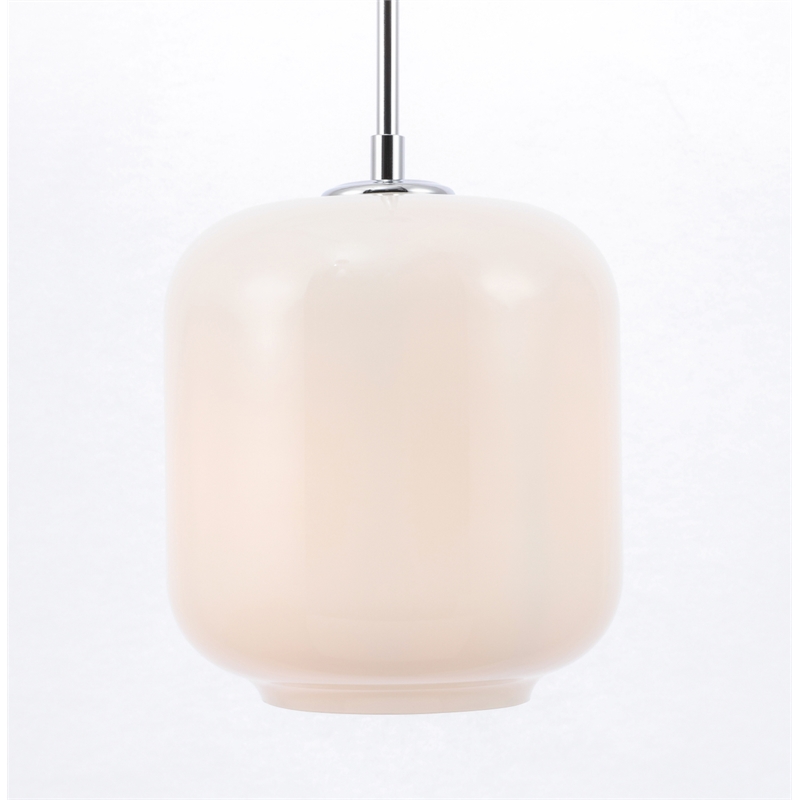 Living District Collier 1 Light Chrome and Frosted White Glass Pendant