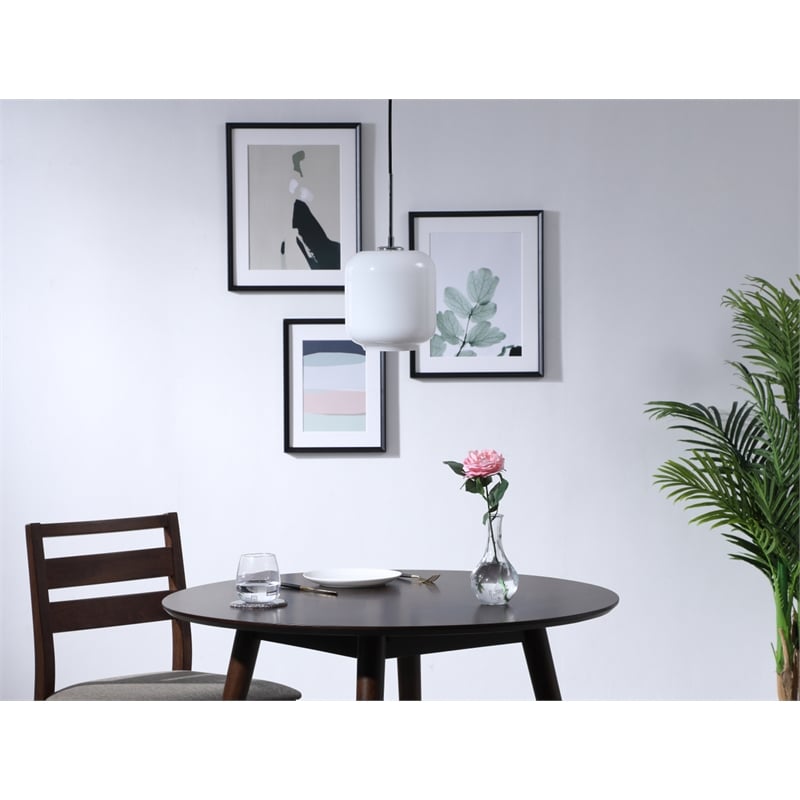 Living District Collier 1 Light Chrome and Frosted White Glass Pendant