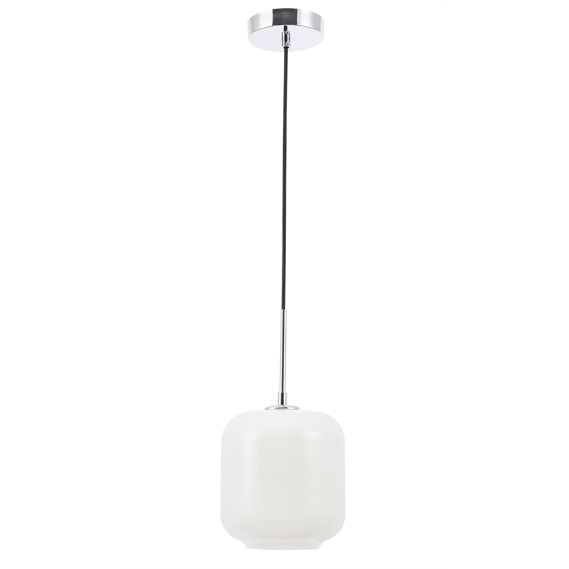 Living District Collier 1 Light Chrome and Frosted White Glass Pendant