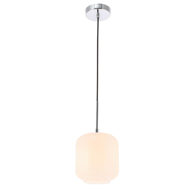 Living District Collier 1 Light Chrome and Frosted White Glass Pendant