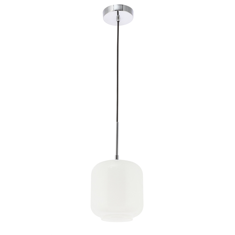 Living District Collier 1 Light Chrome and Frosted White Glass Pendant