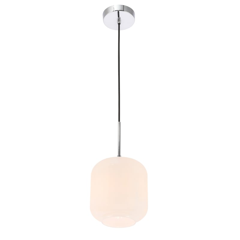 Living District Collier 1 Light Chrome and Frosted White Glass Pendant