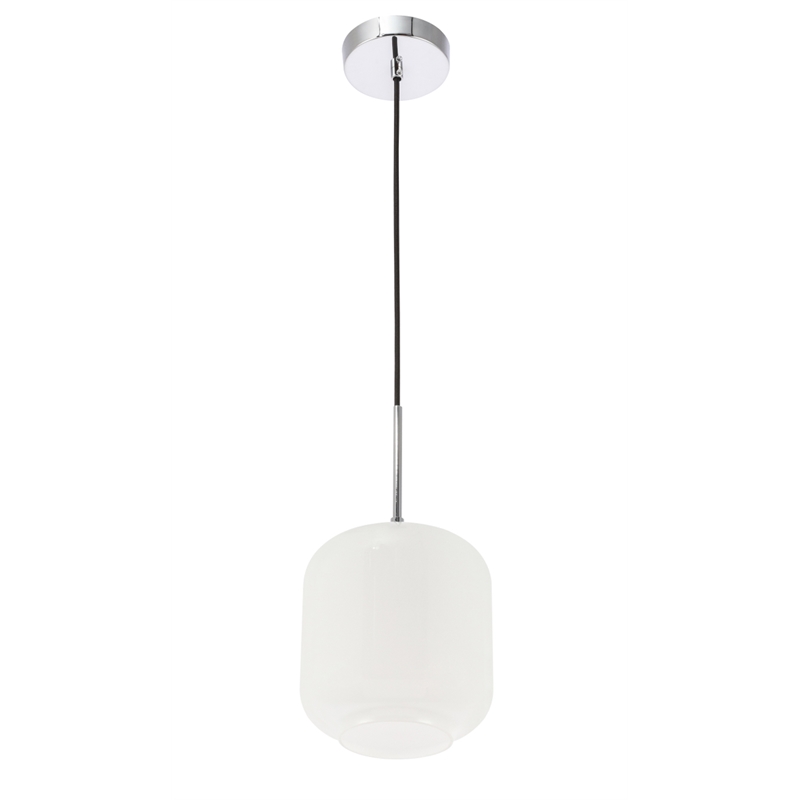 Living District Collier 1 Light Chrome and Frosted White Glass Pendant