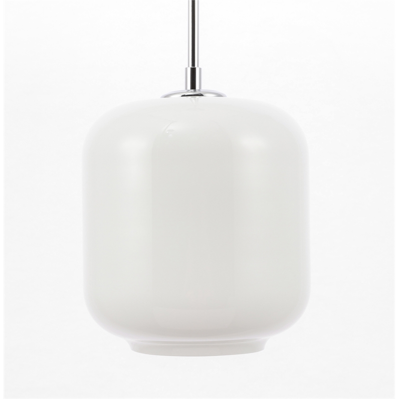 Living District Collier 1 Light Chrome and Frosted White Glass Pendant