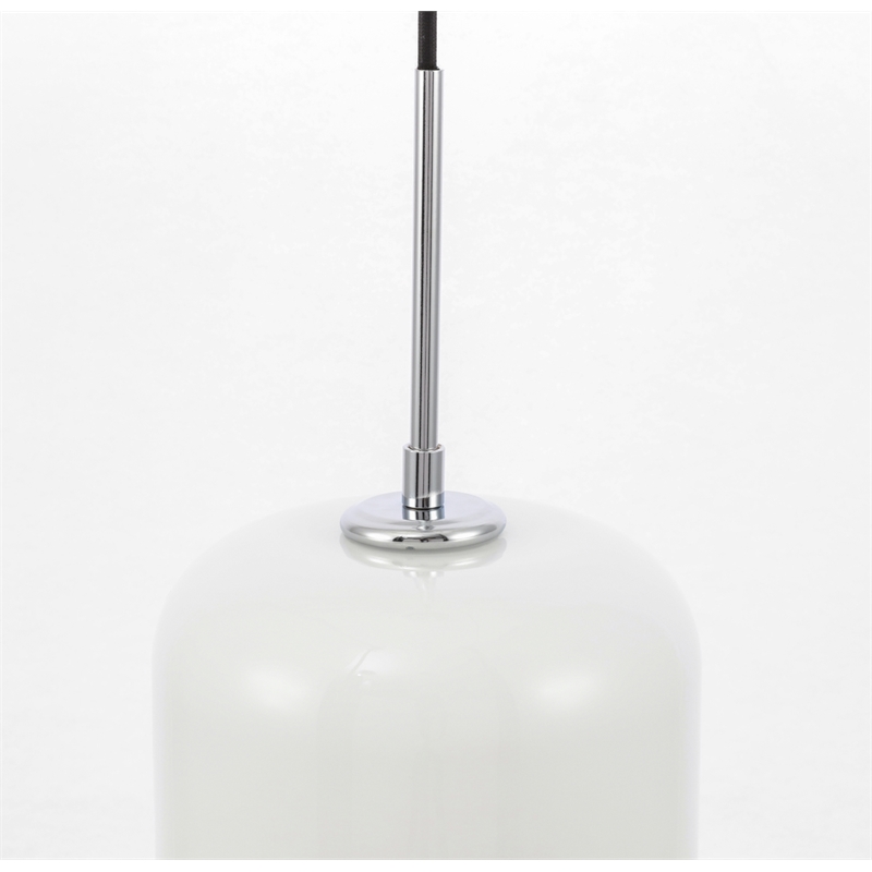 Living District Collier 1 Light Chrome and Frosted White Glass Pendant