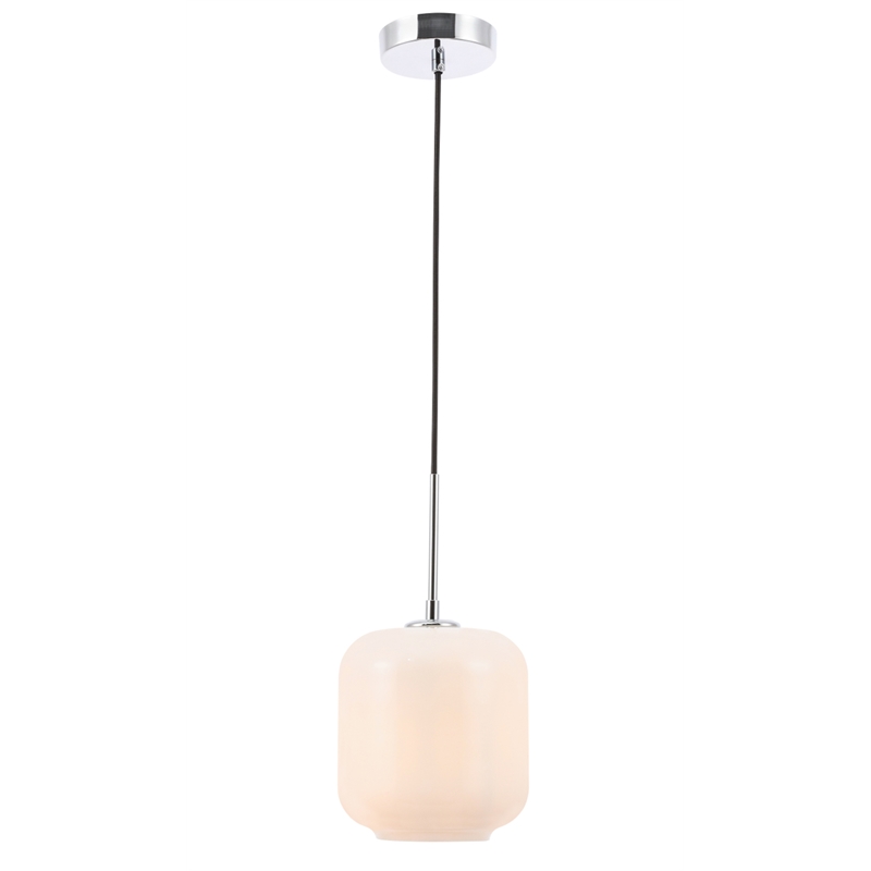 Living District Collier 1 Light Chrome and Frosted White Glass Pendant