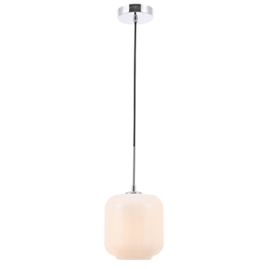 Living District Collier 1 Light Chrome and Frosted White Glass Pendant