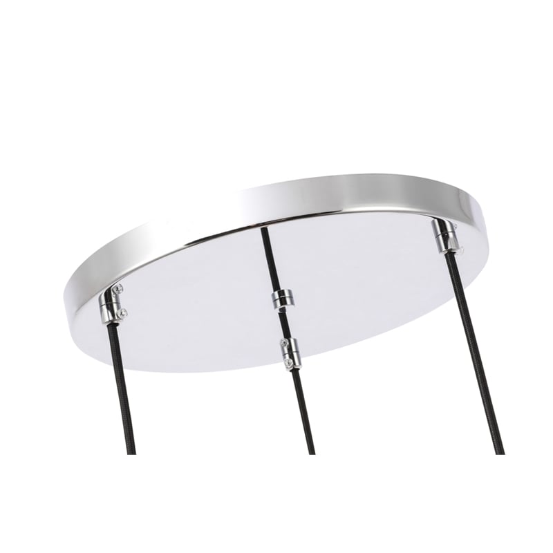 Living District Collier 3 Light Chrome and Clear Glass Pendant