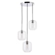 Living District Collier 3 Light Chrome and Clear Glass Pendant